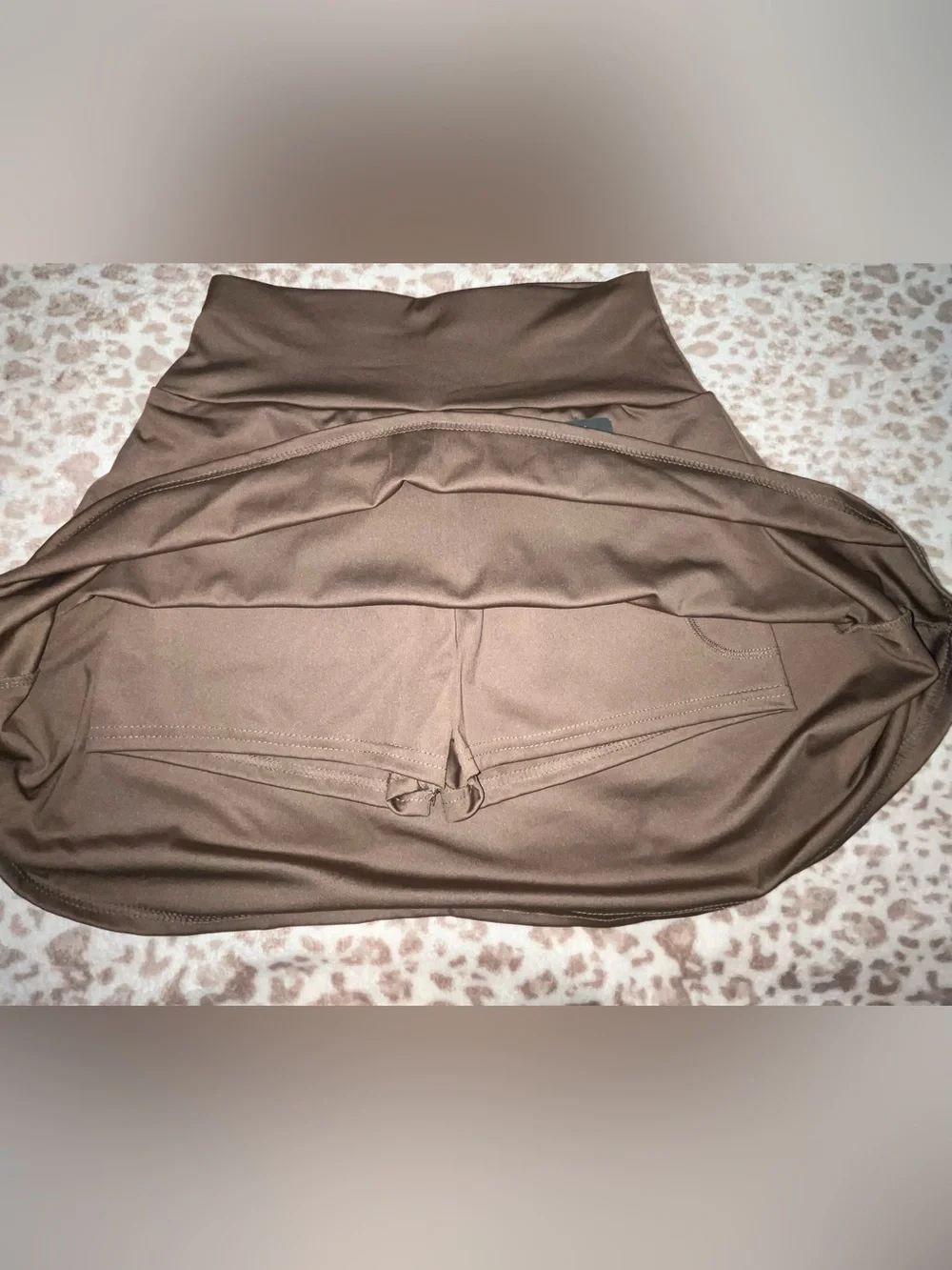 Brown Fold-Over Waist Skirt